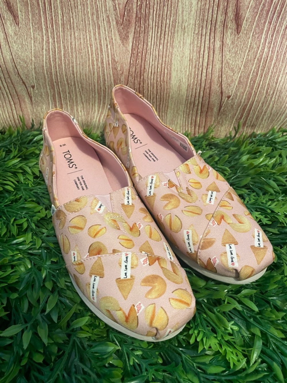 Toms Women’s Alpargata Dusty Blush Fortune Cookies Print Slip On Shoes